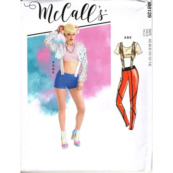 McCalls M8129 Misses 6 to 14 Costume Harley Quinn Shorts, Pants Sewing Pattern - Picture 1 of 2
